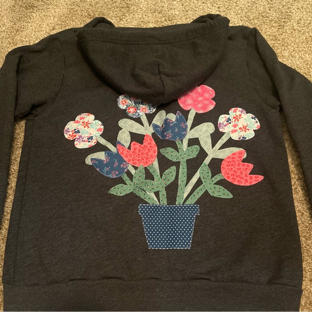 Floral Graphic Hoodie - Black